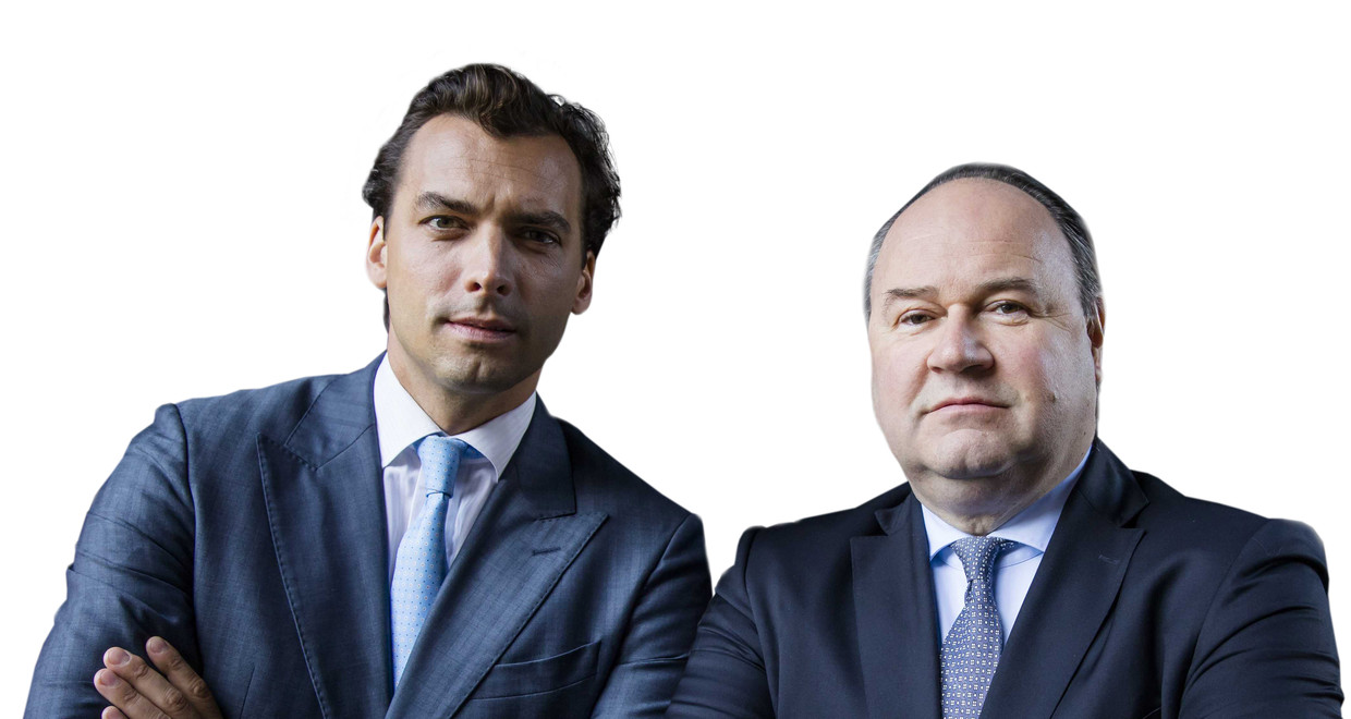 Portret van Forum voor Democratie-leider Thierry Baudet en Henk Otten