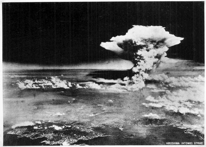 Een beeld van de kernexplosie in Hiroshima (1945).