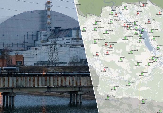 Verhoogd stralingsniveau waargenomen in Tsjernobyl na inname kerncentrale door Russische troepen.