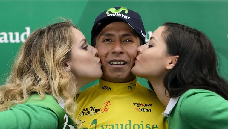 Nairo Quintana wint de Ronde van Romandië. Beeld afp