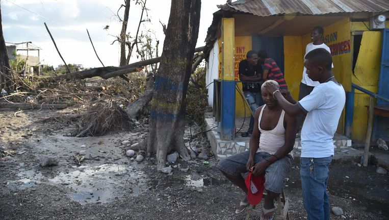 In het straatarme Haïti is de ravage na orkaan Matthew enorm. Beeld afp