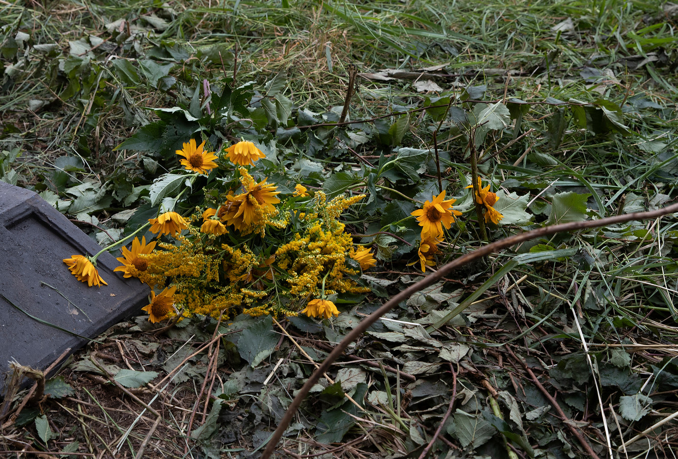Het eerste bosje bloemen ligt op de plek van het dodelijk ongeluk in Wehl.