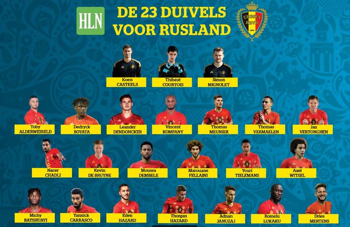 Dit Zijn De 23 Die De Definitieve Wk Selectie Van Martinez Gehaald Hebben Rode Duivels Hln Be