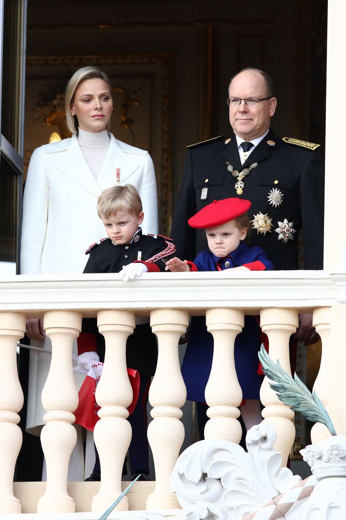 Charlene, Albert en hun kinderen.