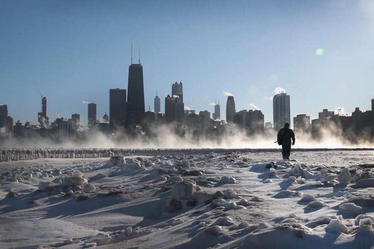 Extreme koude in Chicago in de VS. Beeld AFP