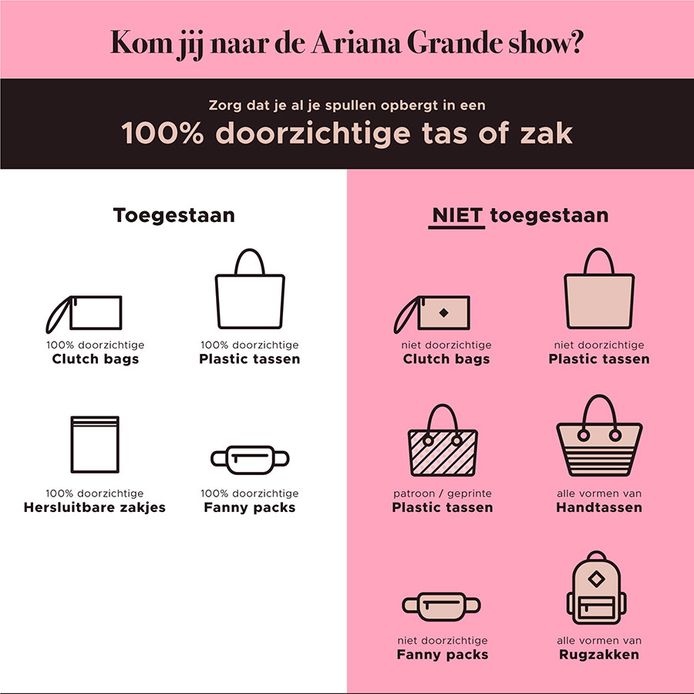 Ariana Grande bag policy