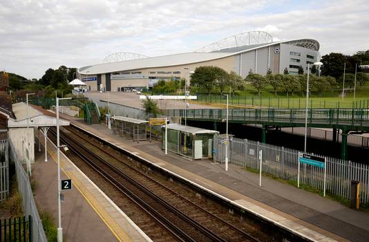 Het Falmer Stadium van Brighton, ook bekend als het Amex Stadium.