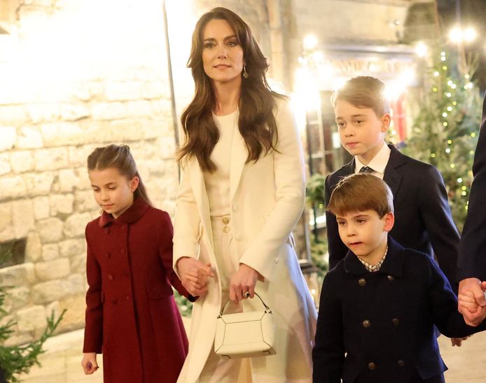 Prinses Kate met haar drie kinderen, prins George, prinses Charlotte en prins Louis.