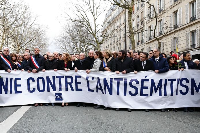 Een betoging tegen antisemitisme vorige maand in Paris na de moord op een Joodse vrouw.