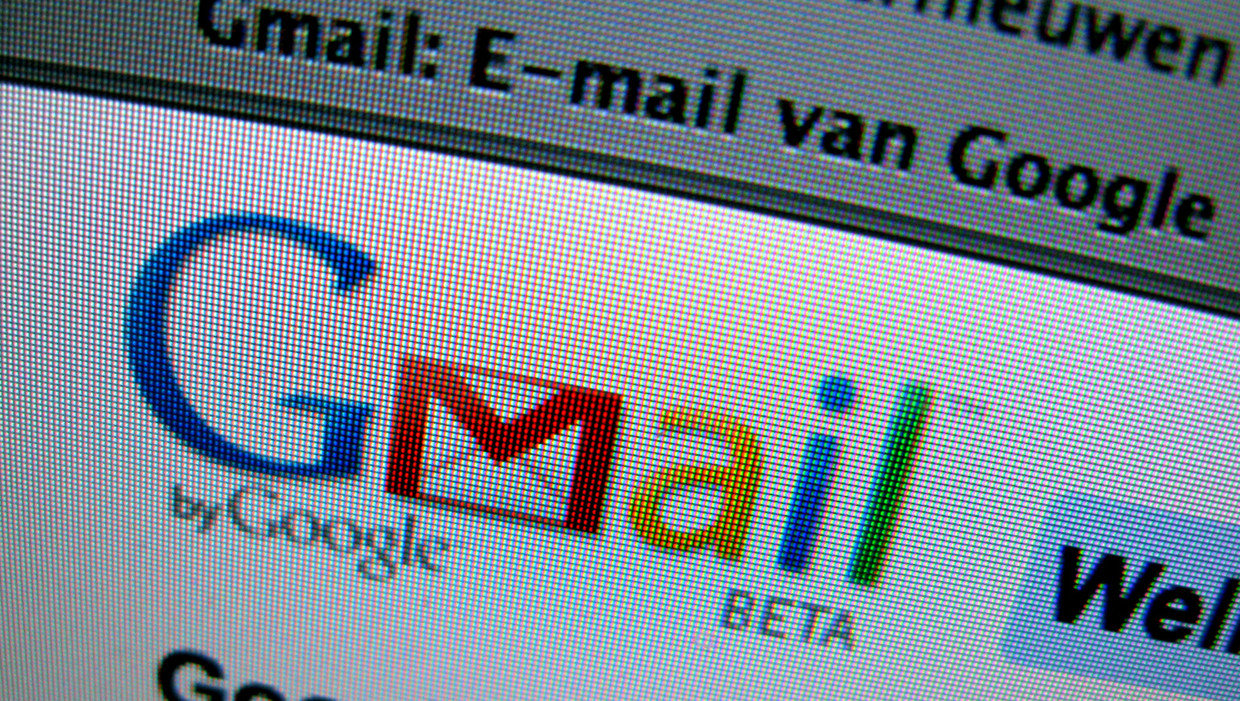Het logo van Gmail op Internet. Beeld anp