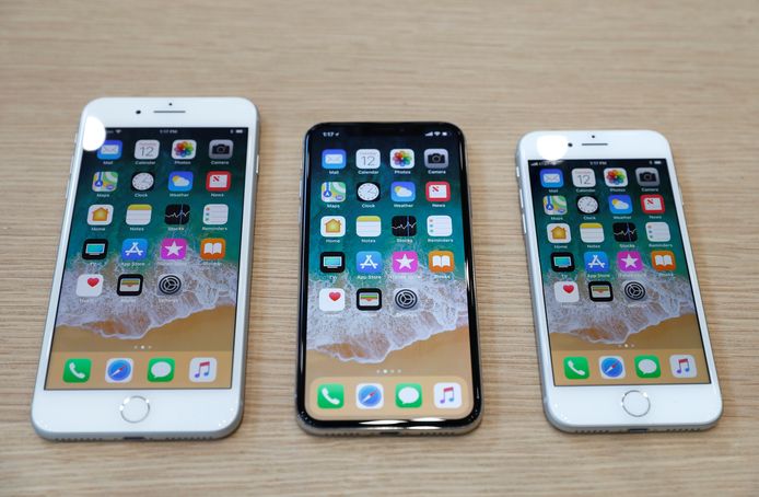 De iPhone 8 Plus, de iPhone X en de iPhone 8. In september komt daar in principe de iPhone X Plus bij.