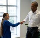 ‘Jij en ik, wij vormen een team’: Barack Obama ontmoet Greta Thunberg