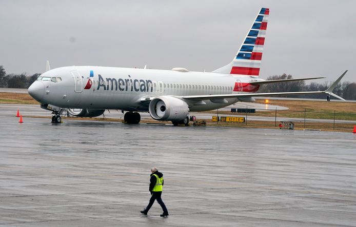 Een Boeing 737 Max-vliegtuig van American Airlines op archiefbeeld.