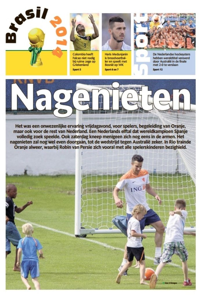 Deze zondag uw krant als e-paper vol sportnieuws, Sport