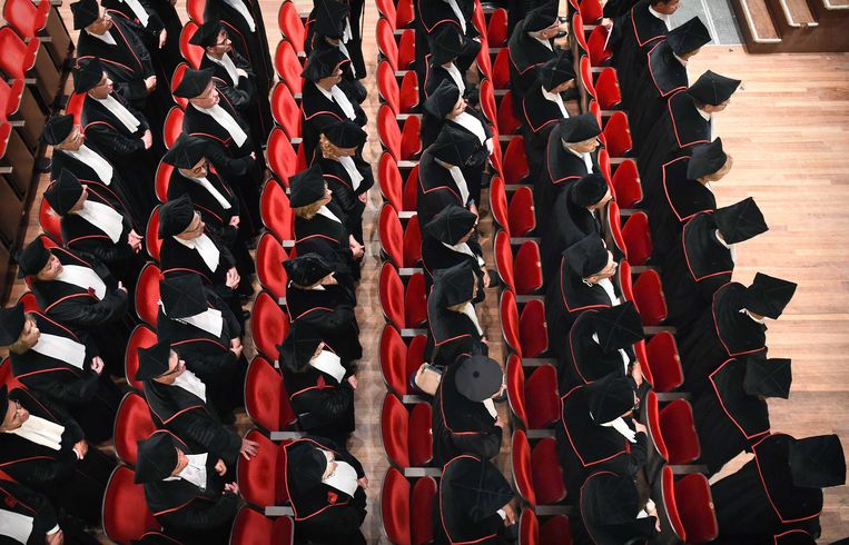 Opening van het academisch jaar in Nijmegen (2018). De Radboud Universiteit doet wel mee aan het onderzoek naar wetenschappelijke integriteit. Beeld Marcel van den Bergh / de Volkskrant