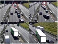 Chauffeur volgt blind zijn navigatie, trapt vol op de rem en zet vrachtwagen in zijn achteruit op de A16