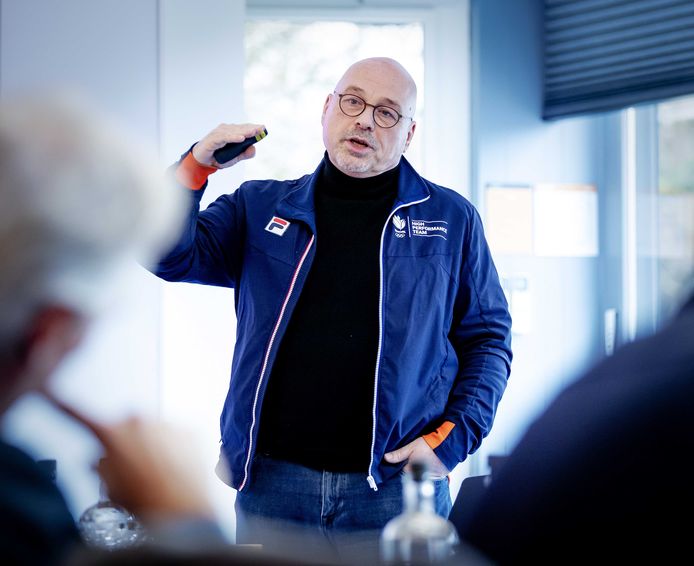 Technisch directeur NOC*NSF Maurits Hendriks tijdens een persbijeenkomst in Sportcentrum Papendal. Tijdens de bijeenkomst wordt vooruitgeblikt op de rol van TeamNL tijdens de Olympische en Paralympische Spelen van Tokio 2020.