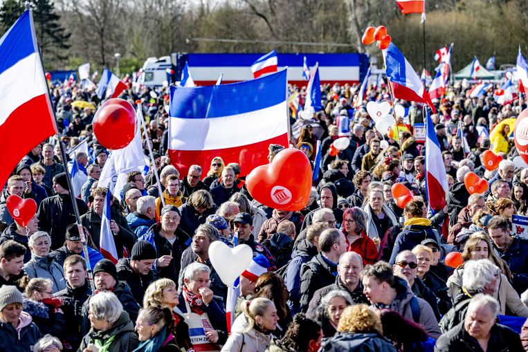 Twee demonstranten die aanwezig waren bij het boerenprotest in het Zuiderpark zitten nog vast. Beeld ANP