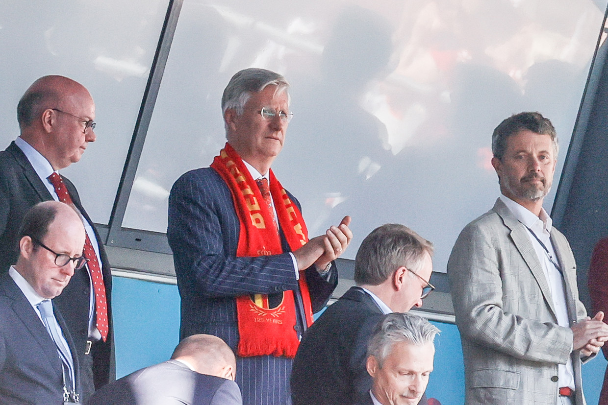 Koning Filip supportert vandaag mee in Kopenhagen. Beeld BELGA