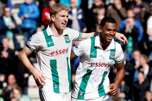 Michael De Leo and Leandro Bacuna in 2013 at FC Groningen