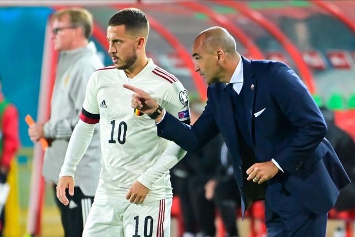 Roberto Martínez en Eden Hazard.