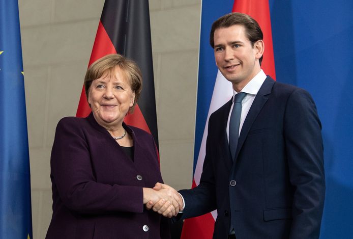 Merkel en Kurz begin deze maand in Berlijn.