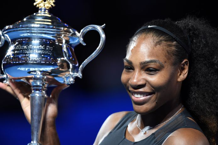 Serena Williams na haar triomf van vorig jaar in Melbourne.