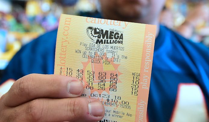 Illustratiebeeld: een lottobiljet van Mega Millions.