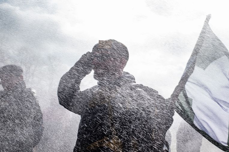 Coronaprotesten op het Museumplein, 2021. De Utrechtse burgemeester Sharon Dijksma legde destijds een van de eerste 'online gebiedsverboden' van Nederland op aan een 17-jarige jongen. Beeld Joris van Gennip
