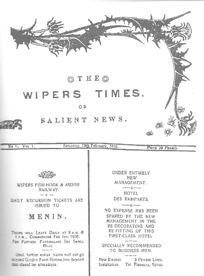 De naam van het bier Wipers Times verwijst naar een satirisch blad van de Britten dat in Ieper gemaakt werd tijdens WO I.