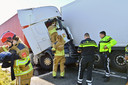 Ongeluk met meerdere vrachtwagens op A16