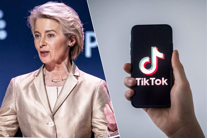 Volgens Europees Commissievoorzitter Ursula von der Leyen (links) is een TikTok-verbod in Europa "niet uitgesloten".