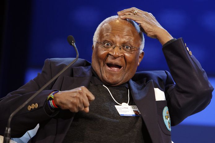 De Zuid-Afrikaanse bisschop Desmond Tutu.