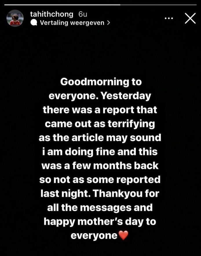Het bericht van Tahith Chong op Instagram.