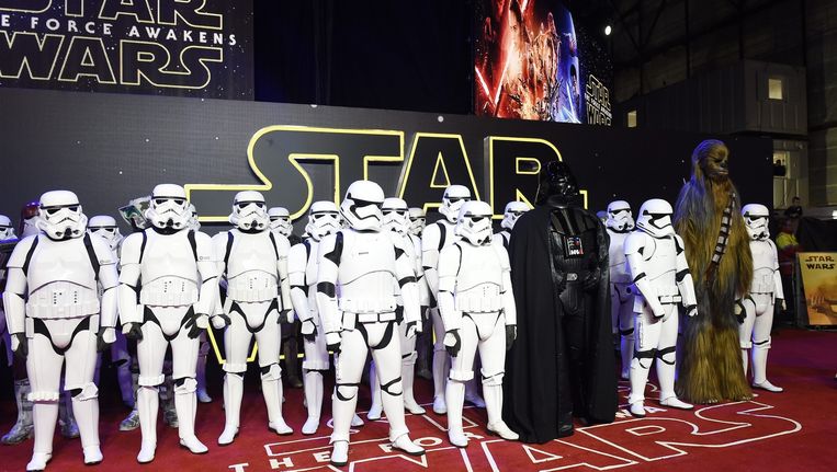 De première van 'Star Wars: The Force Awakens' in Londen. Beeld EPA