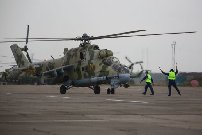 Archiefbeeld van een Russische legerhelikopter.