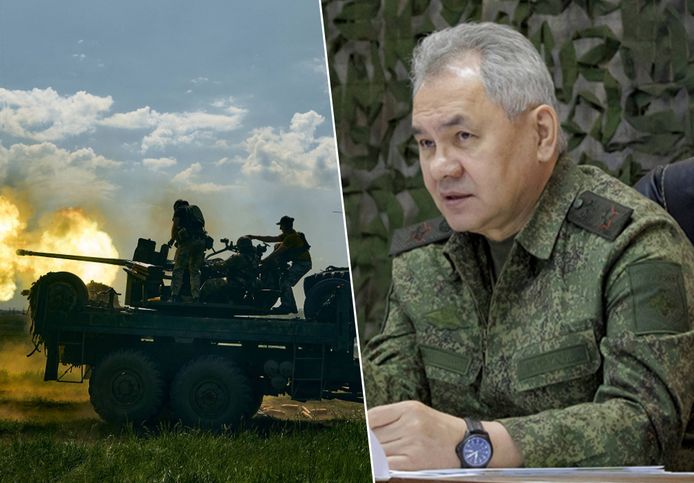 Rusland vreest voor een "grootschalig Oekraïens tegenoffensief", zegt defensieminister Sergej Sjojgoe (rechts).