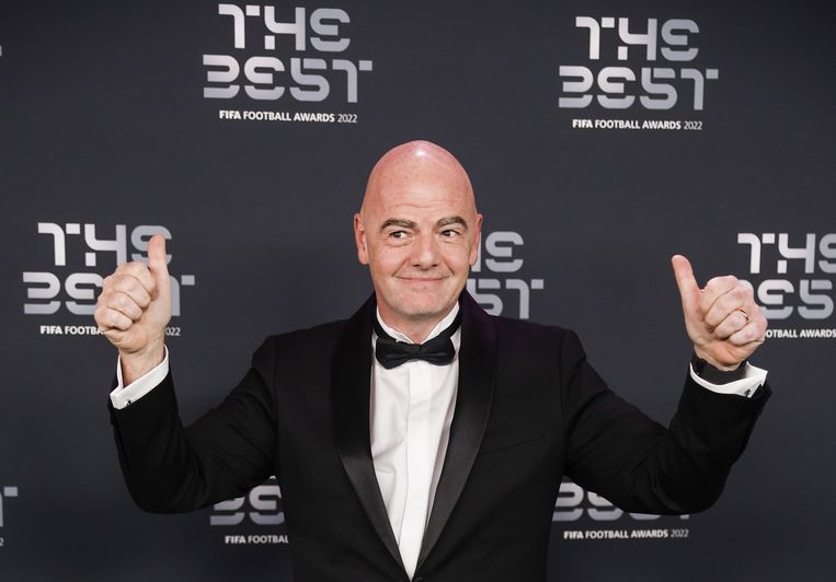 Gianni Infantino is herkozen als voorzitter van wereldvoetbalbond Fifa. Beeld ANP / EPA