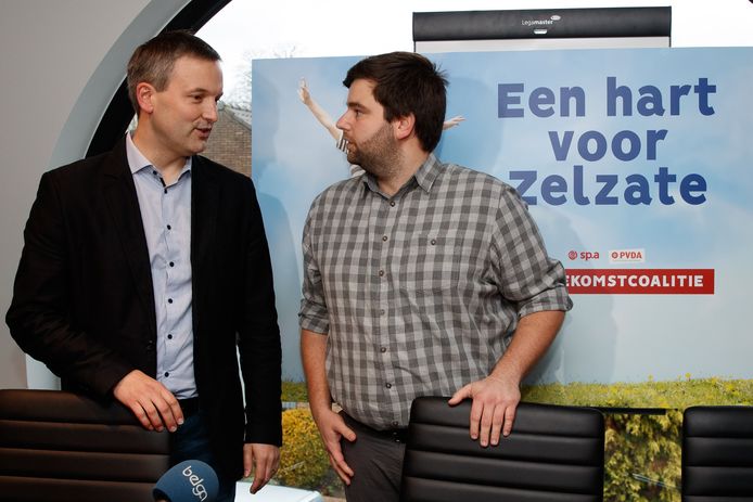 Geert Asman (PVDA) en Brent Meuleman (sp.a).