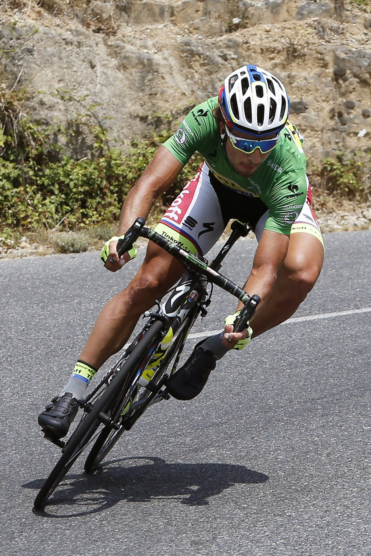Peter Sagan op zijn fiets. Beeld EPA