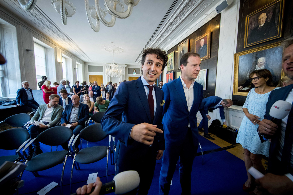 Partijleiders van GroenLinks (Jesse Klaver) en PvdA (Lodewijk Asscher). Beeld ANP