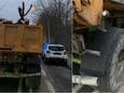 MECHELEN - De tractor met losliggende boomstammen en kapot achterlicht werd tegengehouden op de Postzegellaan in Mechelen.