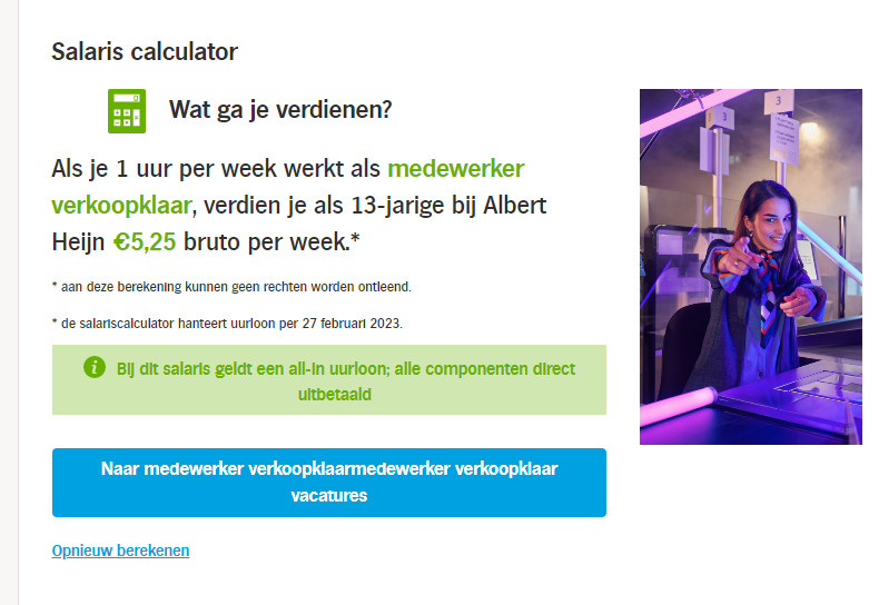 Albert Heijn laat 13 en 14jarigen in Nederland werken voor amper 5,25 euro per uur “Dit is