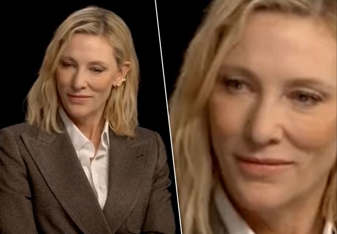 Cate Blanchett bevriest tijdens interview en gaat viraal.