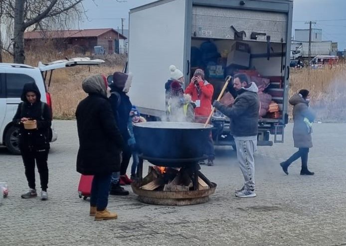 Vluchtelingen in Medyka.