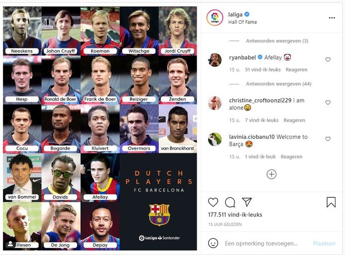 De reactie van Babel op de post van LaLiga.