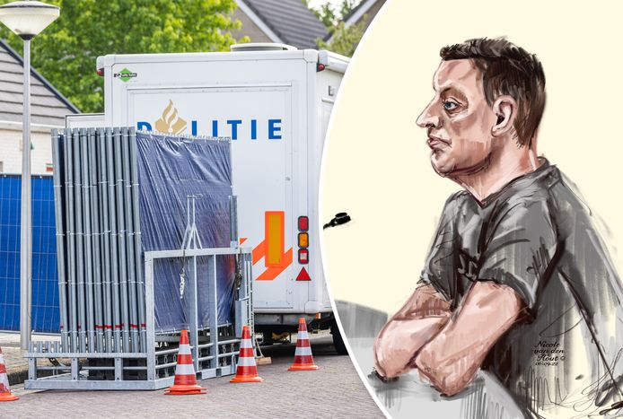 De politie deed uitgebreid onderzoek in en rond de woning van R.S en zijn vrouw.