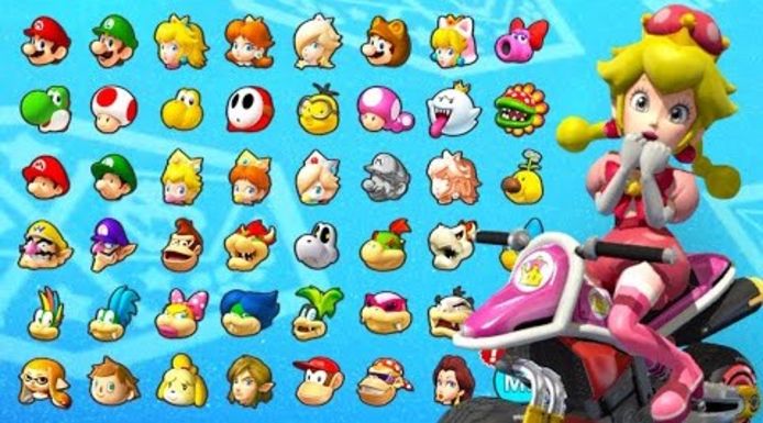 De verschillende personages waarmee je kunt racen in Mario Kart 8.
