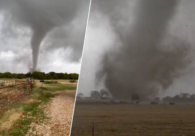 Beelden tonen hoe tornado door Amerikaanse staten raast, zelfs koeien moeten vluchten voor hevige windhozen