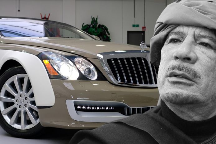 De limousine van de vermoorde dictator Khadafi.